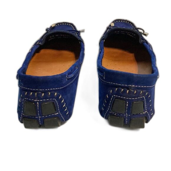 MERCANTI Fiorentini Nubuck Driving Shoes Blue Leather Loafers Womens 9B - Picture 6 of 14
